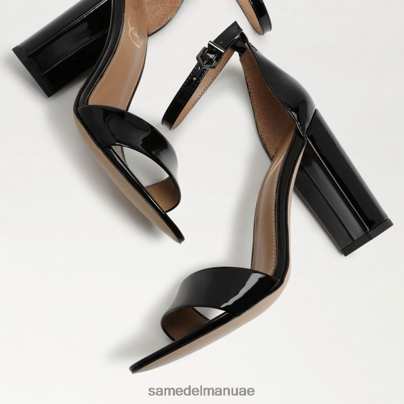 أسود براءة اختراع أحذية Sam Edelman نحيف صندل بكعب عريض من يارو 246L6T336