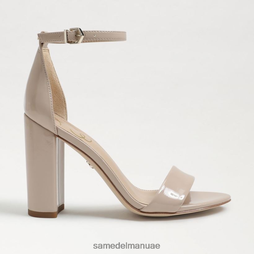 براءة اختراع شاي لاتيه أحذية Sam Edelman نحيف صندل بكعب عريض من يارو 246L6T337