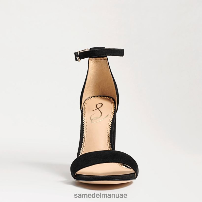 جلد الغزال الأسود أحذية Sam Edelman نحيف صندل بكعب عريض من يارو 246L6T338
