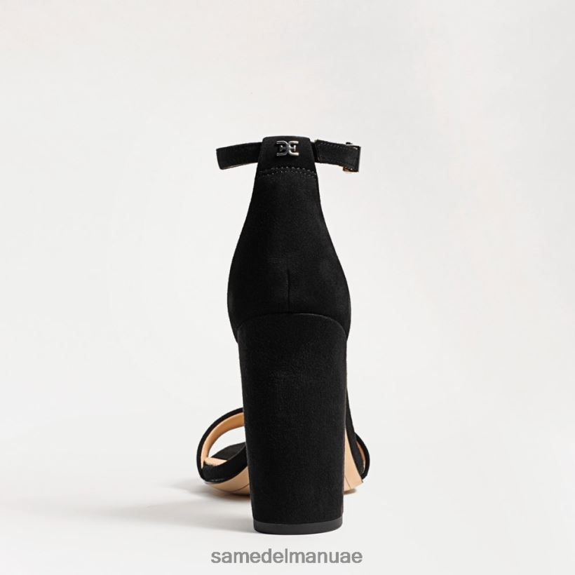 جلد الغزال الأسود أحذية Sam Edelman نحيف صندل بكعب عريض من يارو 246L6T338