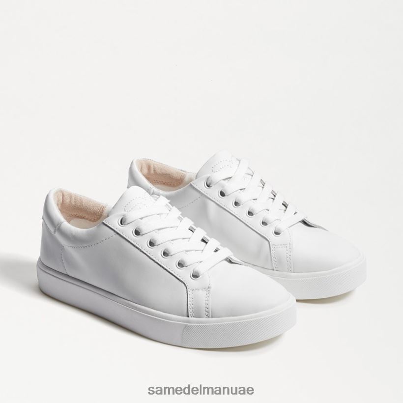 جلد أبيض أحذية Sam Edelman نحيف حذاء رياضي برباط من الإيثيل 246L6T342