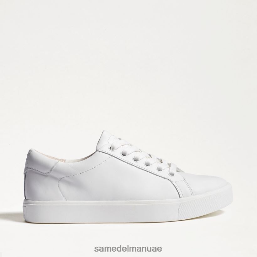 جلد أبيض أحذية Sam Edelman نحيف حذاء رياضي برباط من الإيثيل 246L6T342