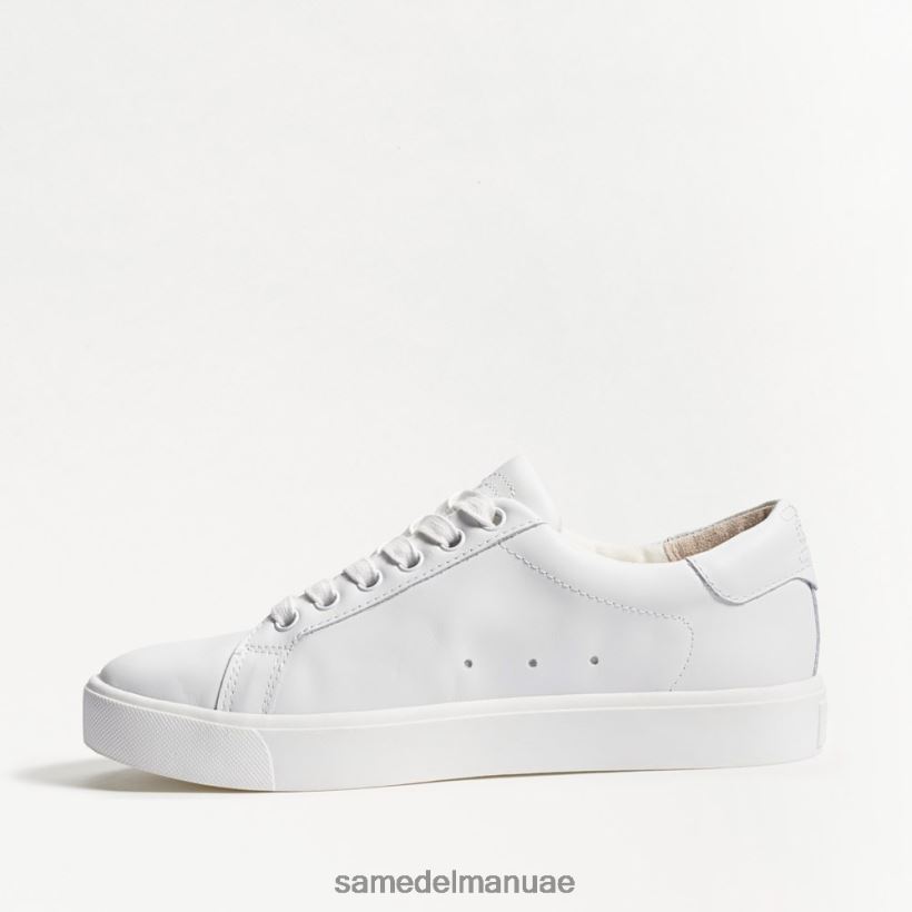 جلد أبيض أحذية Sam Edelman نحيف حذاء رياضي برباط من الإيثيل 246L6T342