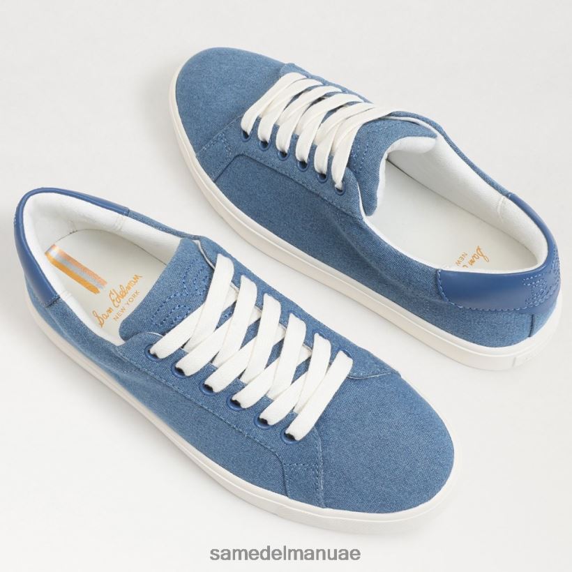 النيلي المغسول أحذية Sam Edelman نحيف حذاء رياضي برباط من الإيثيل 246L6T343