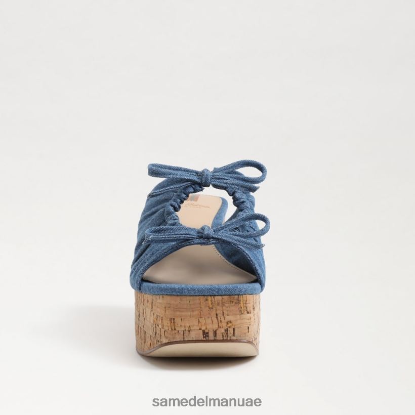 النيلي المغسول أحذية Sam Edelman نحيف كعب إسفين منصة دوفا 246L6T347