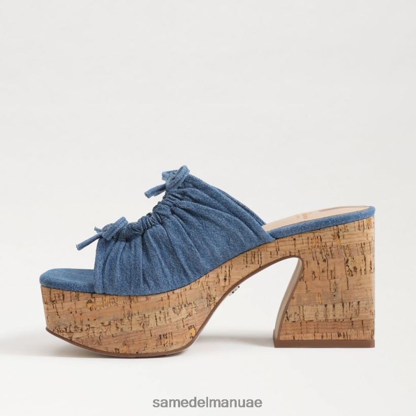 النيلي المغسول أحذية Sam Edelman نحيف كعب إسفين منصة دوفا 246L6T347