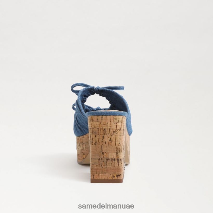 النيلي المغسول أحذية Sam Edelman نحيف كعب إسفين منصة دوفا 246L6T347