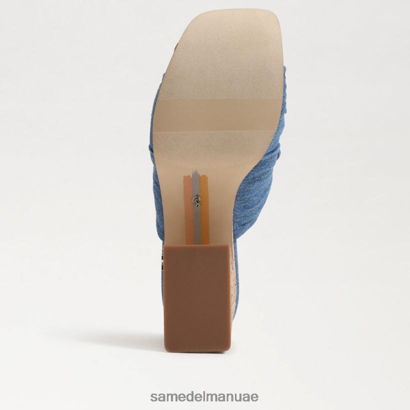 النيلي المغسول أحذية Sam Edelman نحيف كعب إسفين منصة دوفا 246L6T347