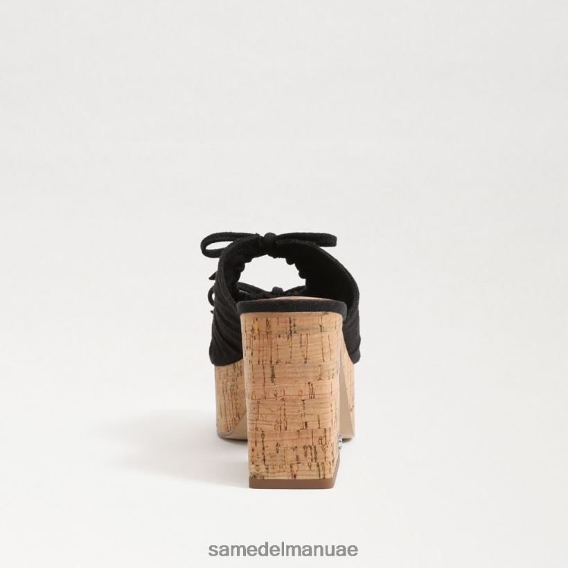 الكتان الأسود أحذية Sam Edelman نحيف كعب إسفين منصة دوفا 246L6T348