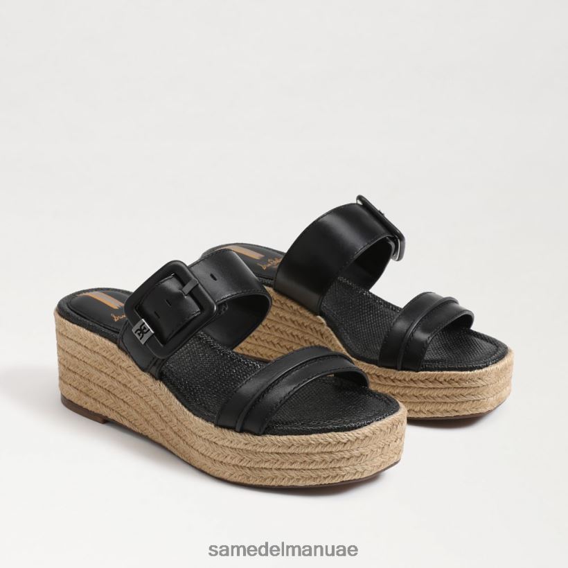 أسود أحذية Sam Edelman نحيف صندل كارسون اسبادريل بكعب عريض 246L6T352