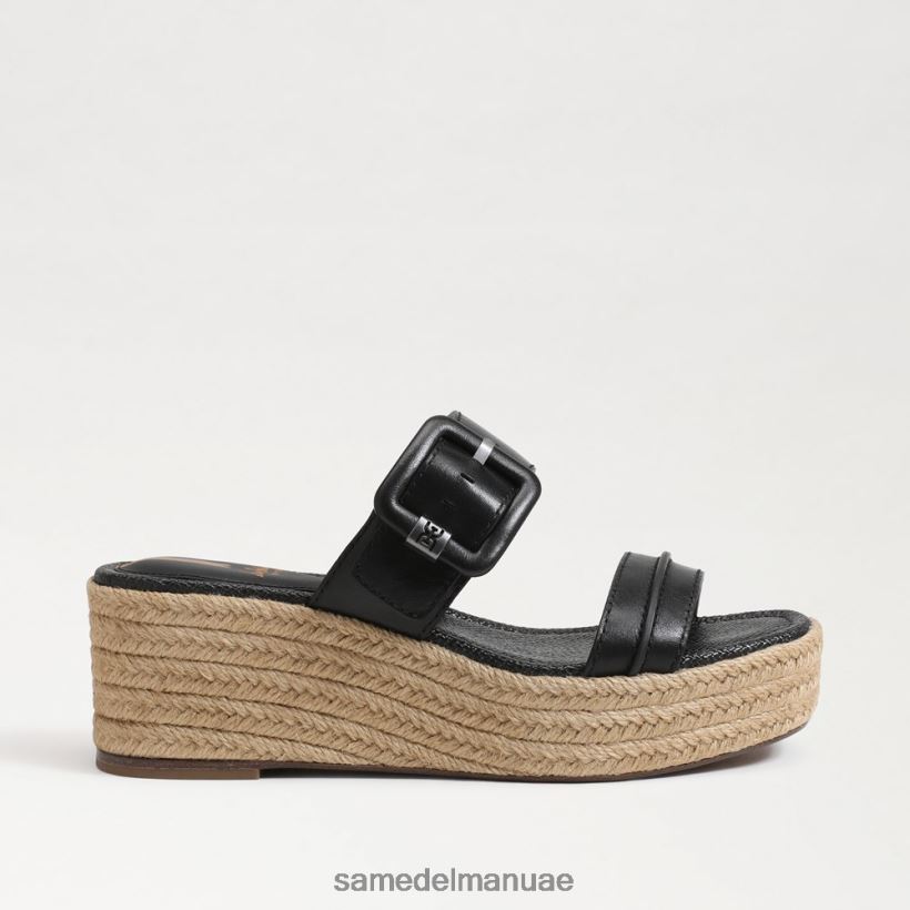 أسود أحذية Sam Edelman نحيف صندل كارسون اسبادريل بكعب عريض 246L6T352