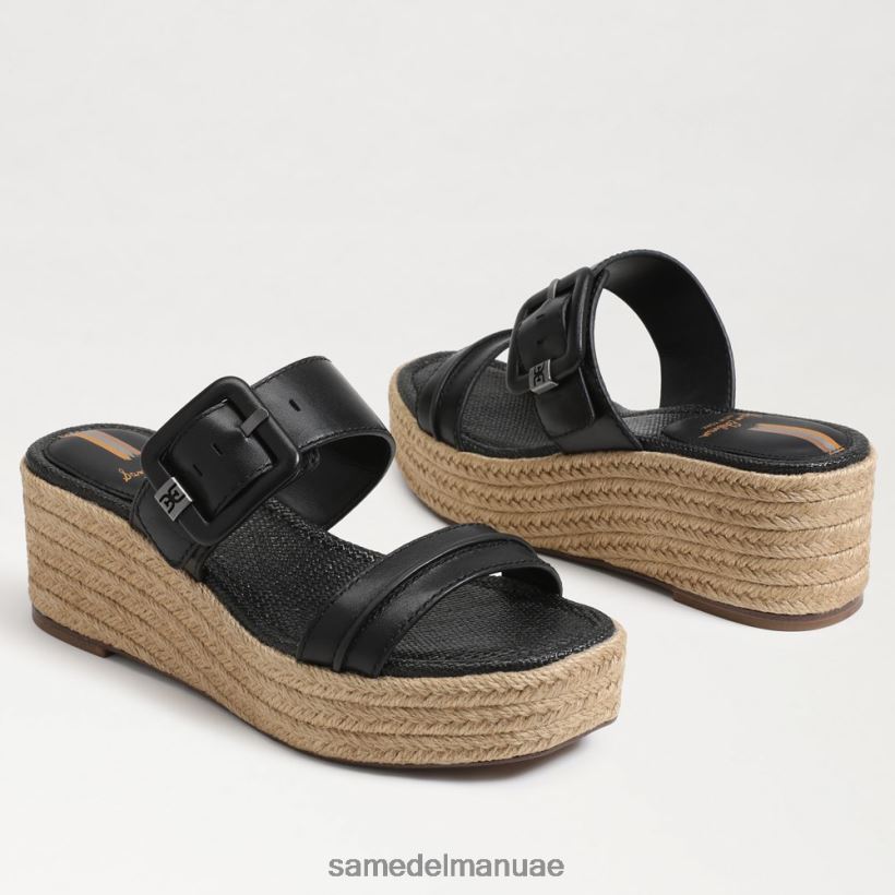 أسود أحذية Sam Edelman نحيف صندل كارسون اسبادريل بكعب عريض 246L6T352