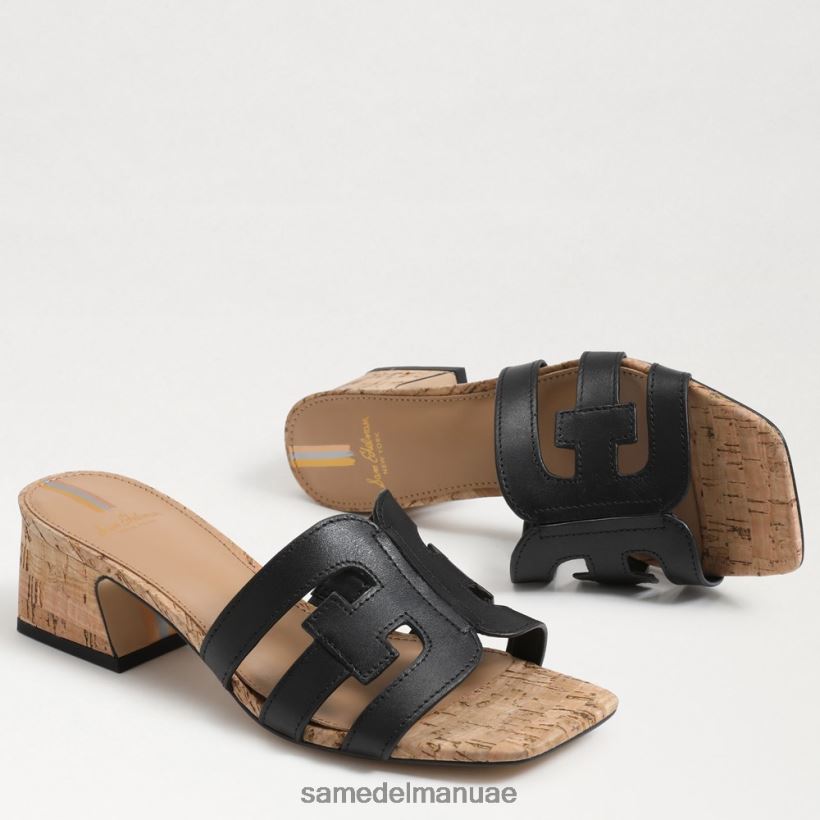 جلد أسود أحذية Sam Edelman نحيف كعب وينسلو بغل 246L6T356