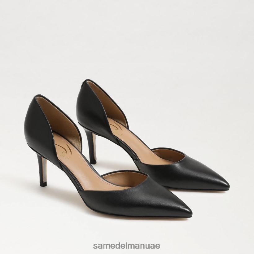 جلد أسود أحذية Sam Edelman نحيف مضخة مدببة عند أصابع القدم 246L6T360