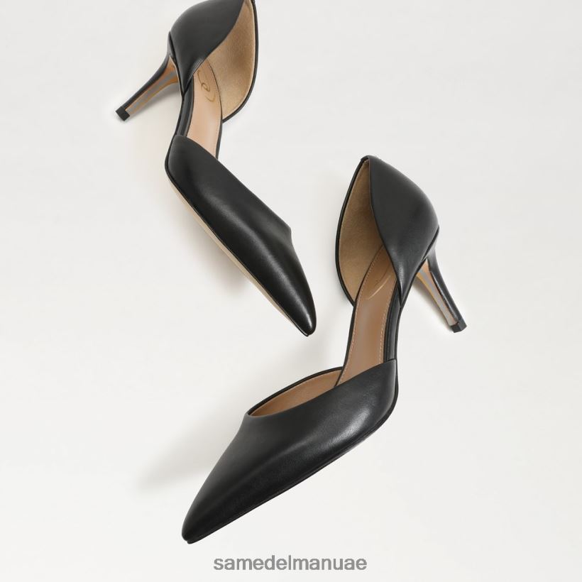 جلد أسود أحذية Sam Edelman نحيف مضخة مدببة عند أصابع القدم 246L6T360
