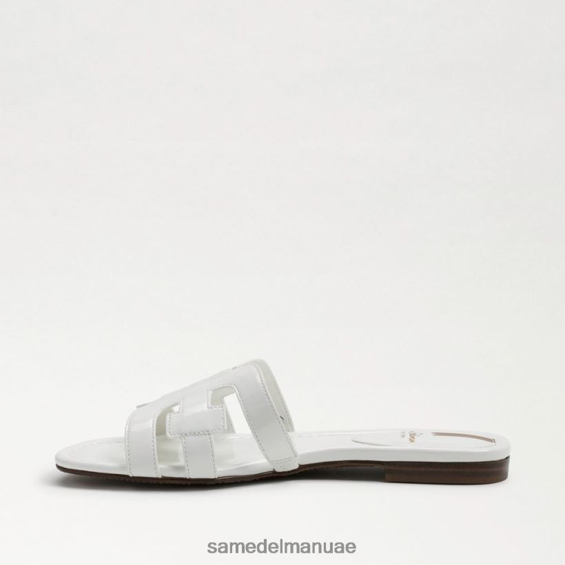 براءة اختراع بيضاء ناصعة أحذية Sam Edelman نحيف صندل منزلق خليج 246L6T380