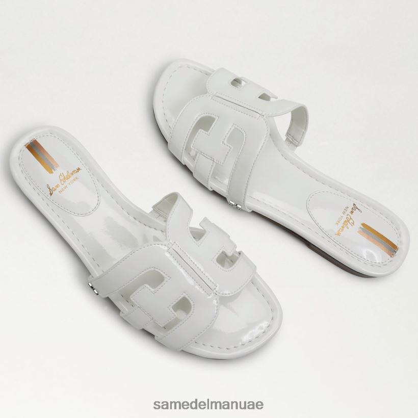 براءة اختراع بيضاء ناصعة أحذية Sam Edelman نحيف صندل منزلق خليج 246L6T380