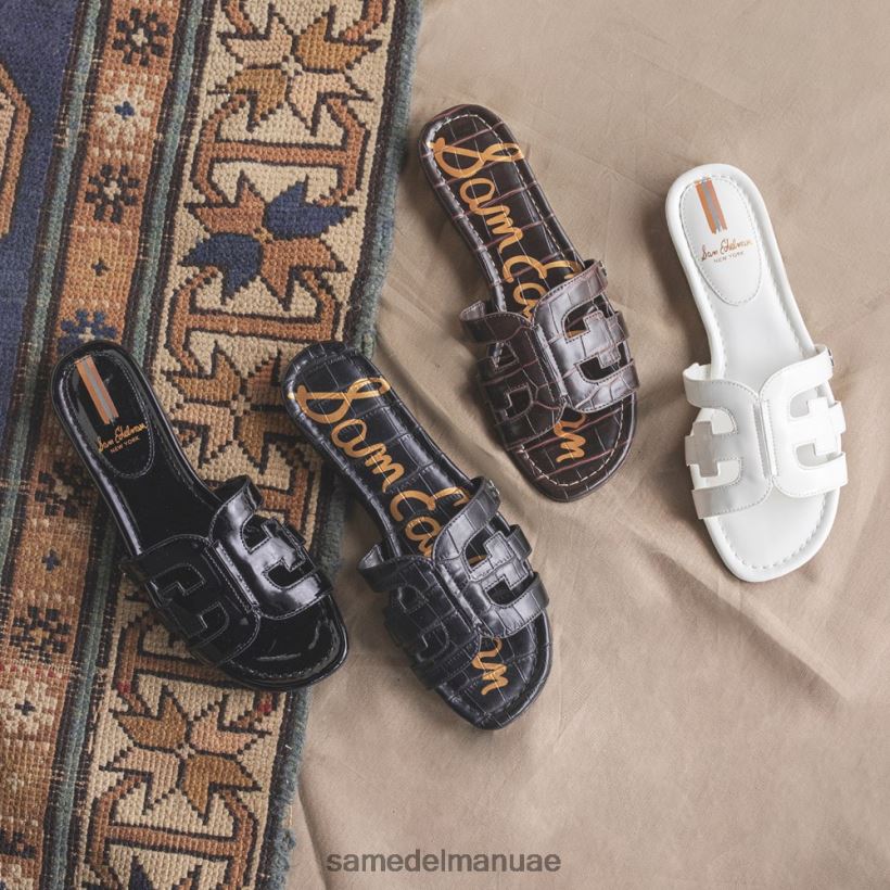 براءة اختراع بيضاء ناصعة أحذية Sam Edelman نحيف صندل منزلق خليج 246L6T380