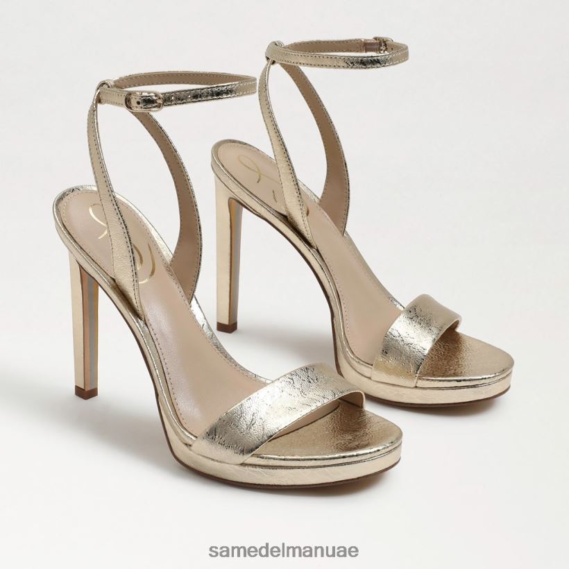 جلد أوراق الذهب أحذية Sam Edelman نحيف اليشم كعب حزام الكاحل 246L6T386
