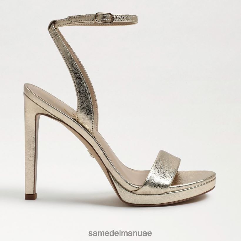 جلد أوراق الذهب أحذية Sam Edelman نحيف اليشم كعب حزام الكاحل 246L6T386