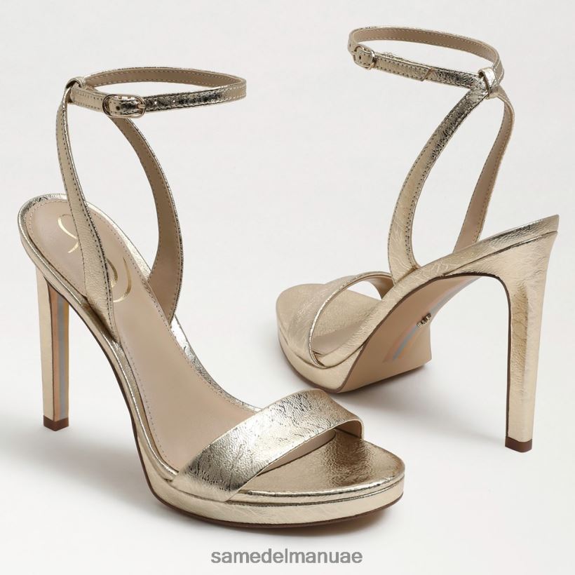 جلد أوراق الذهب أحذية Sam Edelman نحيف اليشم كعب حزام الكاحل 246L6T386