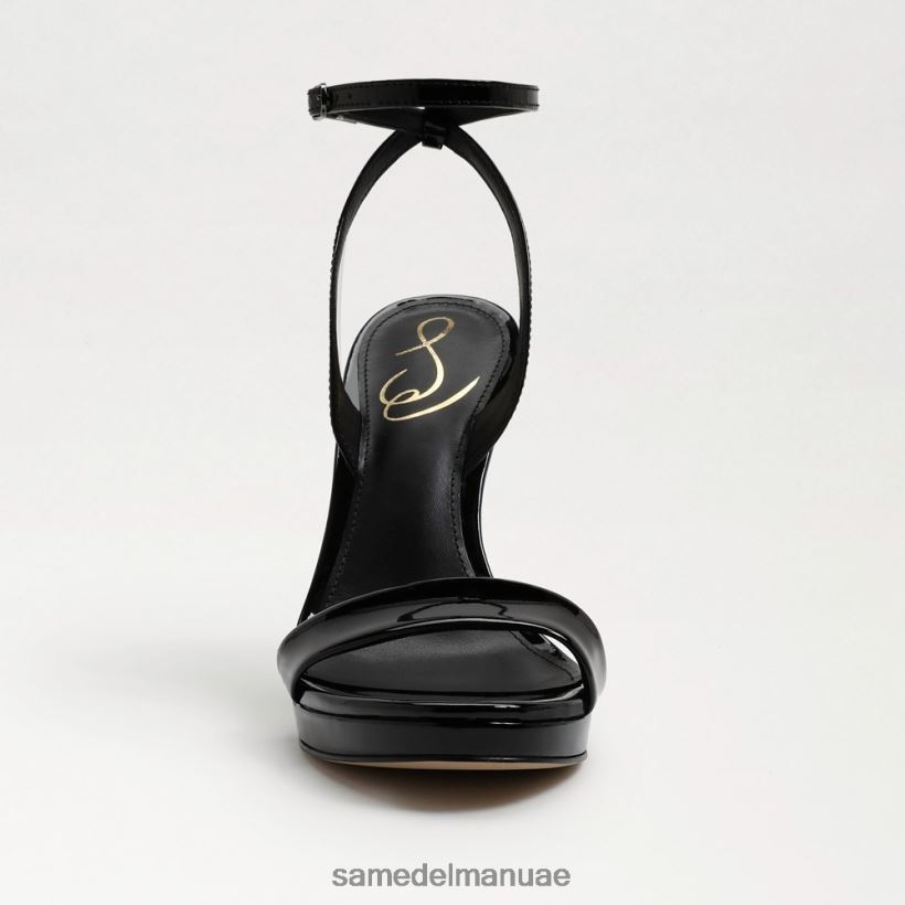 أسود براءة اختراع أحذية Sam Edelman نحيف اليشم كعب حزام الكاحل 246L6T389