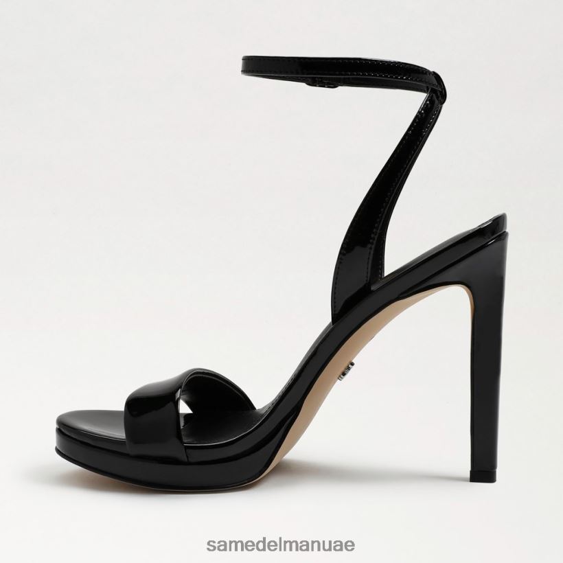 أسود براءة اختراع أحذية Sam Edelman نحيف اليشم كعب حزام الكاحل 246L6T389