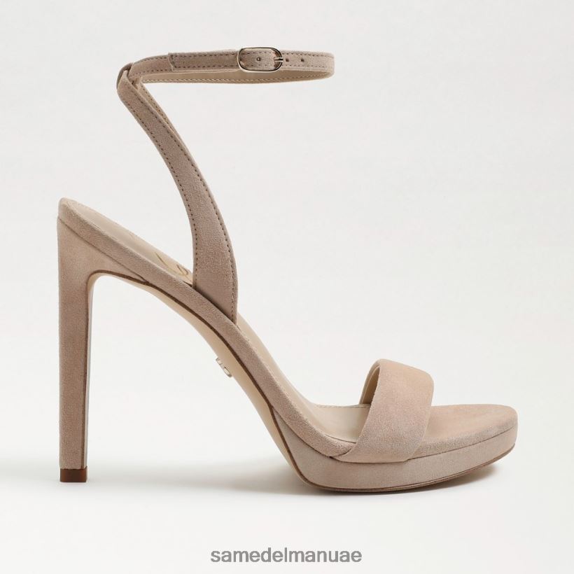 جلد الغزال كابتشينو أحذية Sam Edelman نحيف اليشم كعب حزام الكاحل 246L6T391