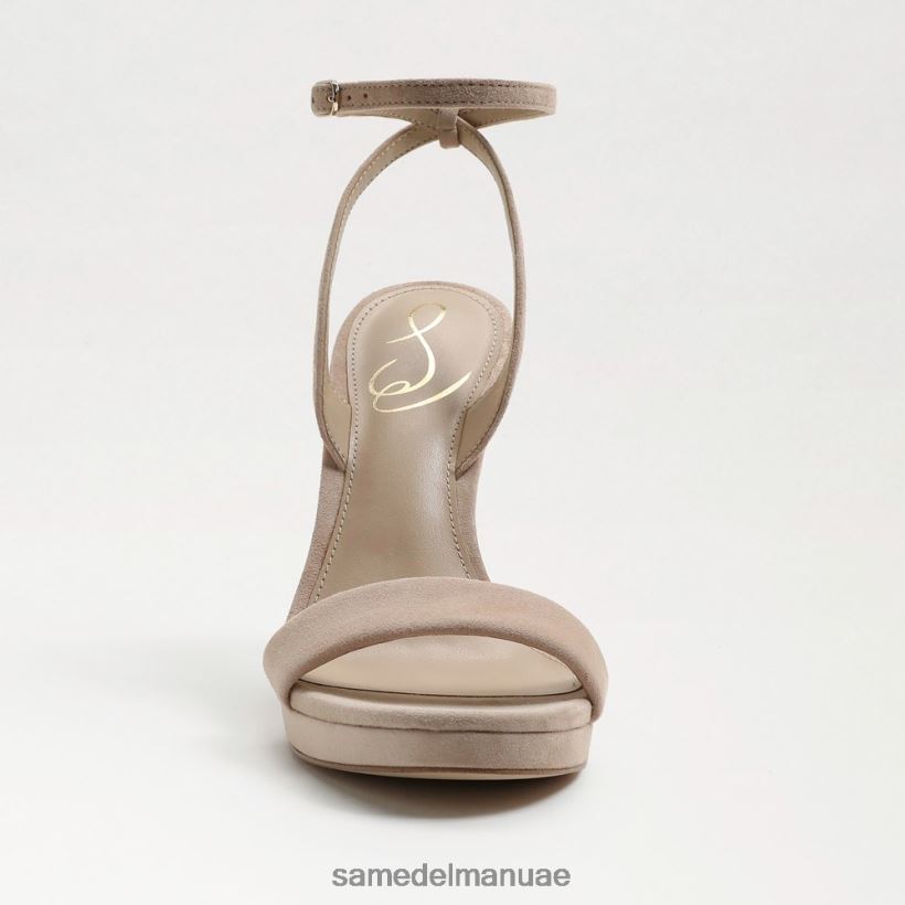 جلد الغزال كابتشينو أحذية Sam Edelman نحيف اليشم كعب حزام الكاحل 246L6T391