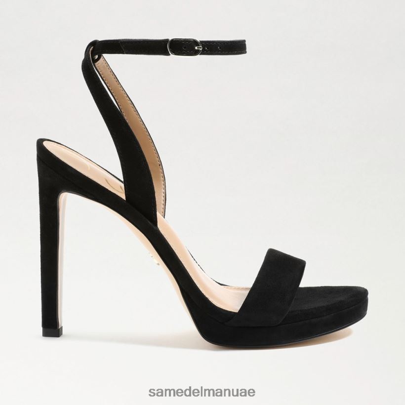 جلد الغزال الأسود أحذية Sam Edelman نحيف اليشم كعب حزام الكاحل 246L6T392