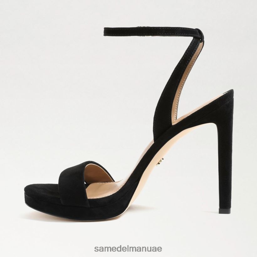 جلد الغزال الأسود أحذية Sam Edelman نحيف اليشم كعب حزام الكاحل 246L6T392
