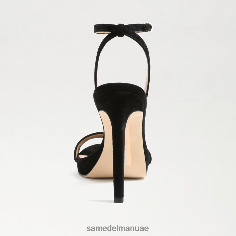 جلد الغزال الأسود أحذية Sam Edelman نحيف اليشم كعب حزام الكاحل 246L6T392