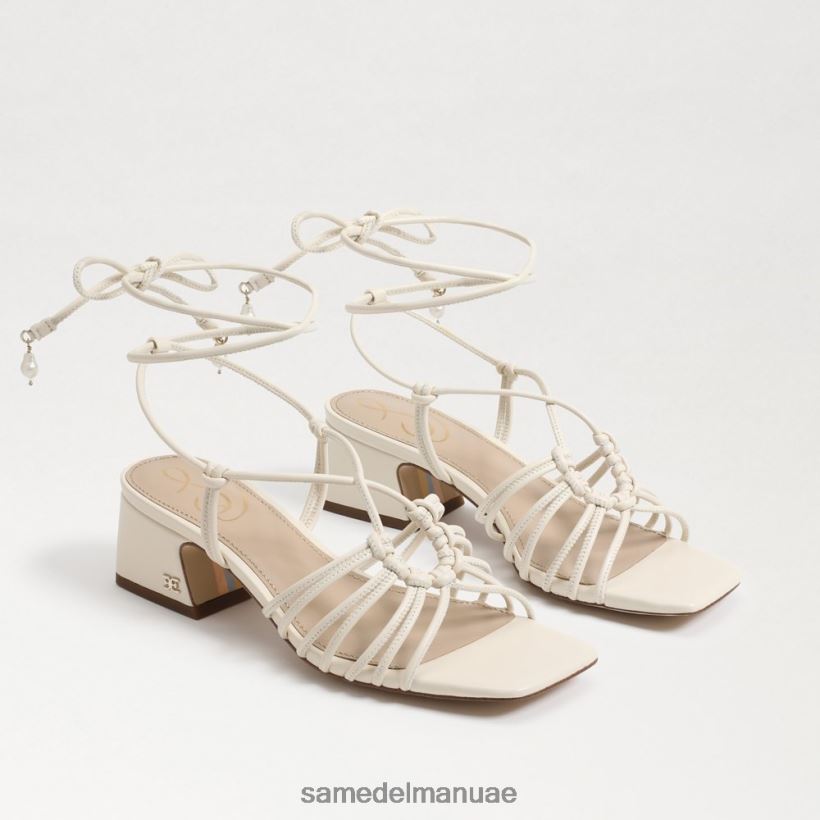 العاج الحديث أحذية Sam Edelman نحيف صندل ويستلي بكعب عريض ورباط 246L6T397