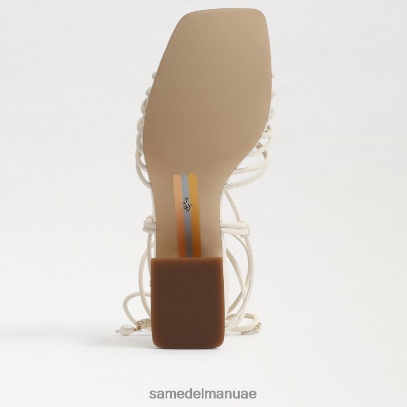 العاج الحديث أحذية Sam Edelman نحيف صندل ويستلي بكعب عريض ورباط 246L6T397