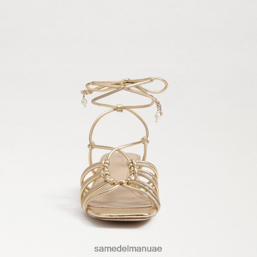 العنبر الذهب أحذية Sam Edelman نحيف صندل ويستلي بكعب عريض ورباط 246L6T399