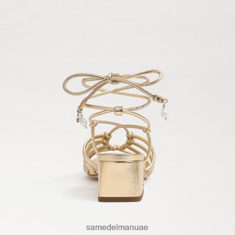 العنبر الذهب أحذية Sam Edelman نحيف صندل ويستلي بكعب عريض ورباط 246L6T399
