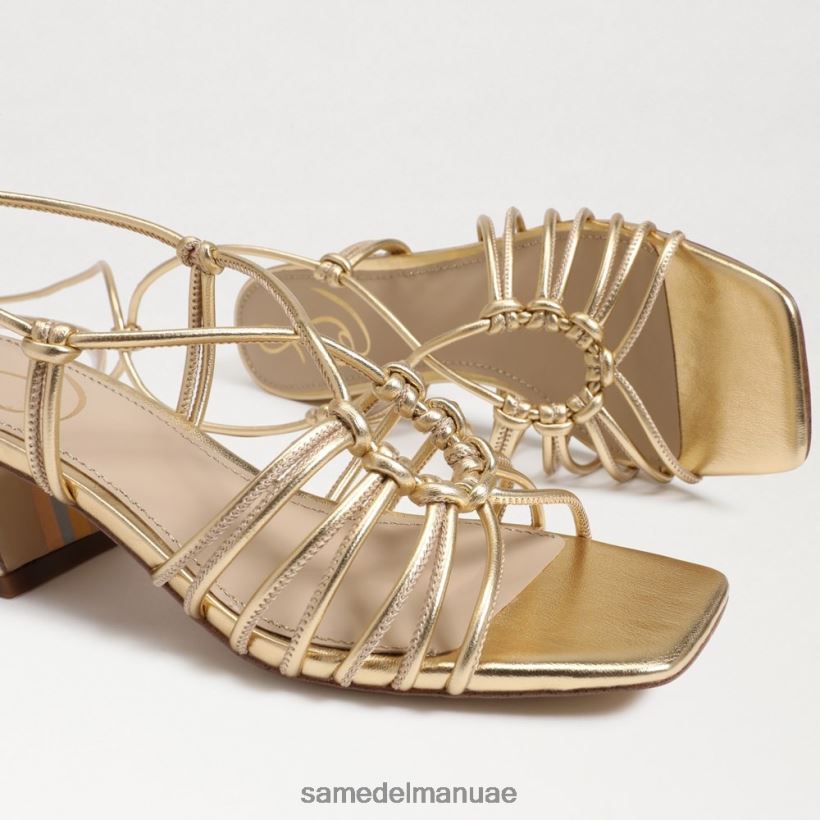 العنبر الذهب أحذية Sam Edelman نحيف صندل ويستلي بكعب عريض ورباط 246L6T399
