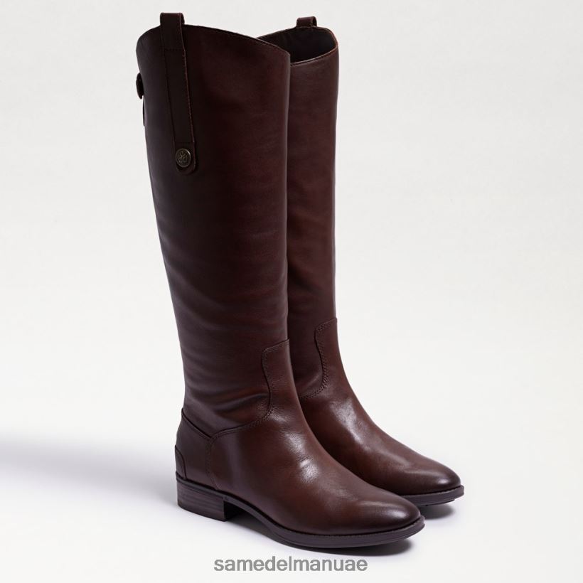 بني غامق أحذية Sam Edelman نحيف حذاء ركوب جلد بيني 246L6T414