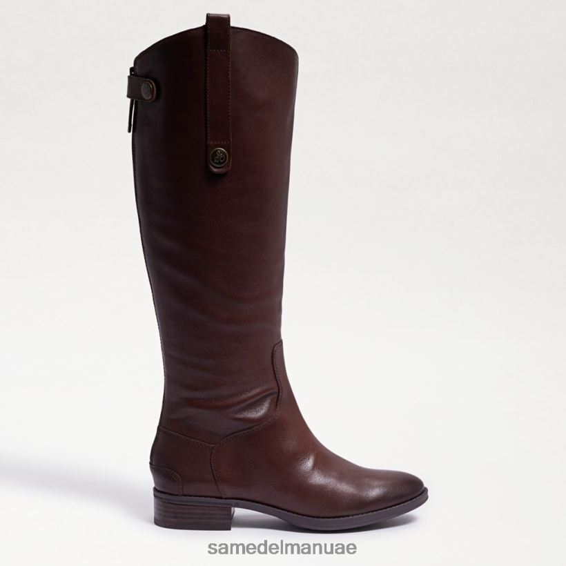 بني غامق أحذية Sam Edelman نحيف حذاء ركوب جلد بيني 246L6T414