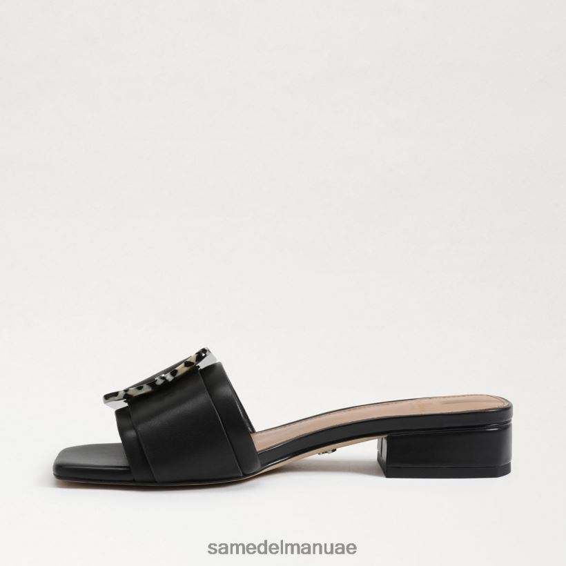 جلد أسود أحذية Sam Edelman نحيف صندل منزلق من الشماس 246L6T419