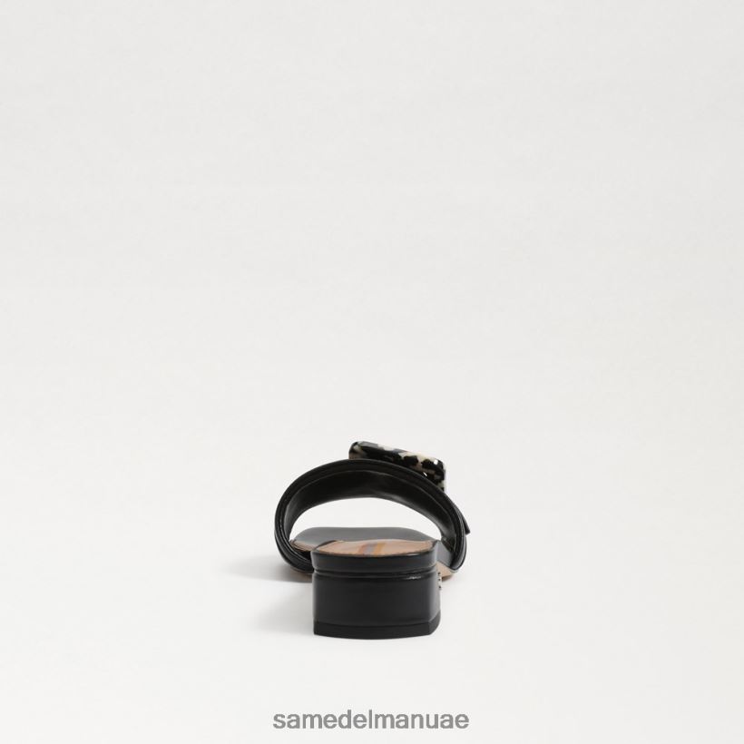 جلد أسود أحذية Sam Edelman نحيف صندل منزلق من الشماس 246L6T419