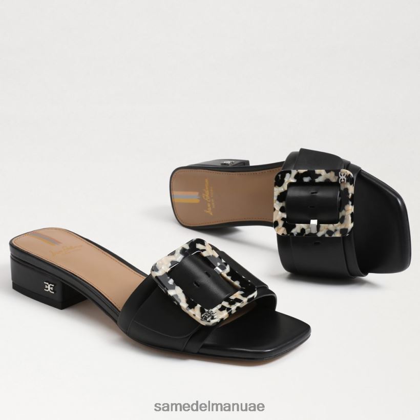 جلد أسود أحذية Sam Edelman نحيف صندل منزلق من الشماس 246L6T419