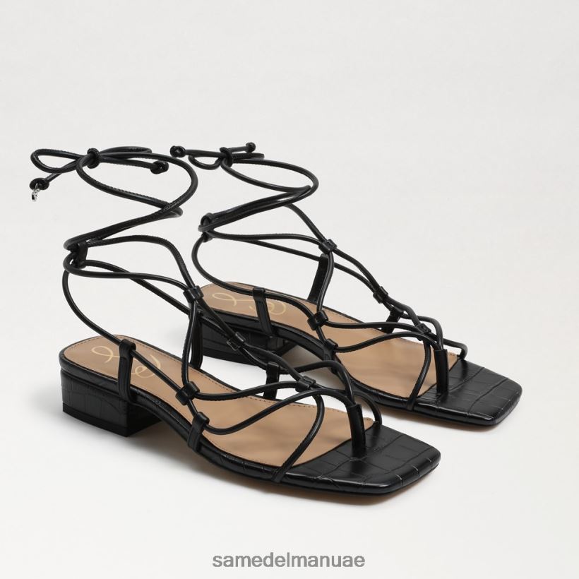 جلد أسود أحذية Sam Edelman نحيف صندل دافي 246L6T420
