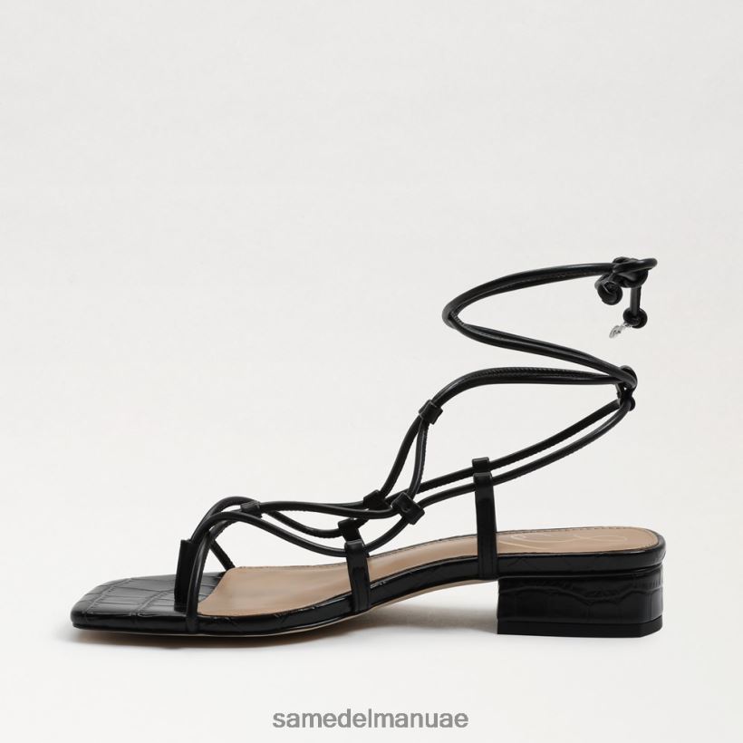 جلد أسود أحذية Sam Edelman نحيف صندل دافي 246L6T420