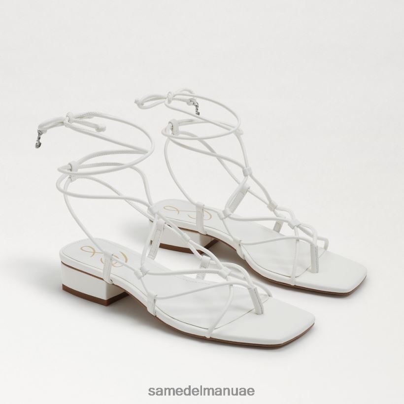 جلد أبيض مشرق أحذية Sam Edelman نحيف صندل دافي 246L6T422