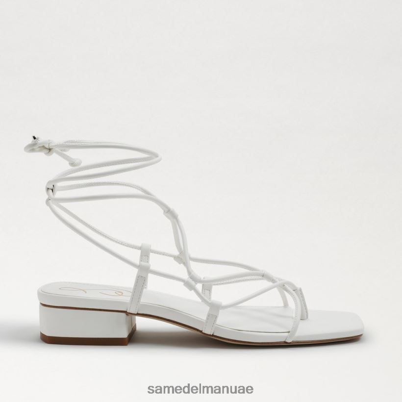 جلد أبيض مشرق أحذية Sam Edelman نحيف صندل دافي 246L6T422