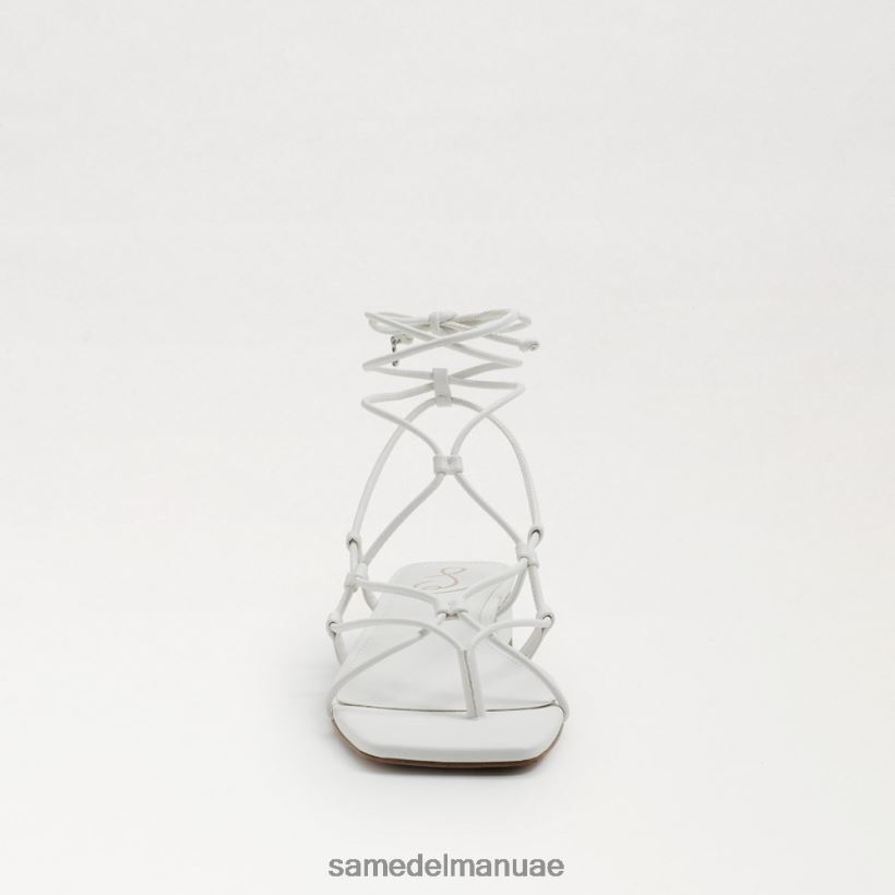 جلد أبيض مشرق أحذية Sam Edelman نحيف صندل دافي 246L6T422