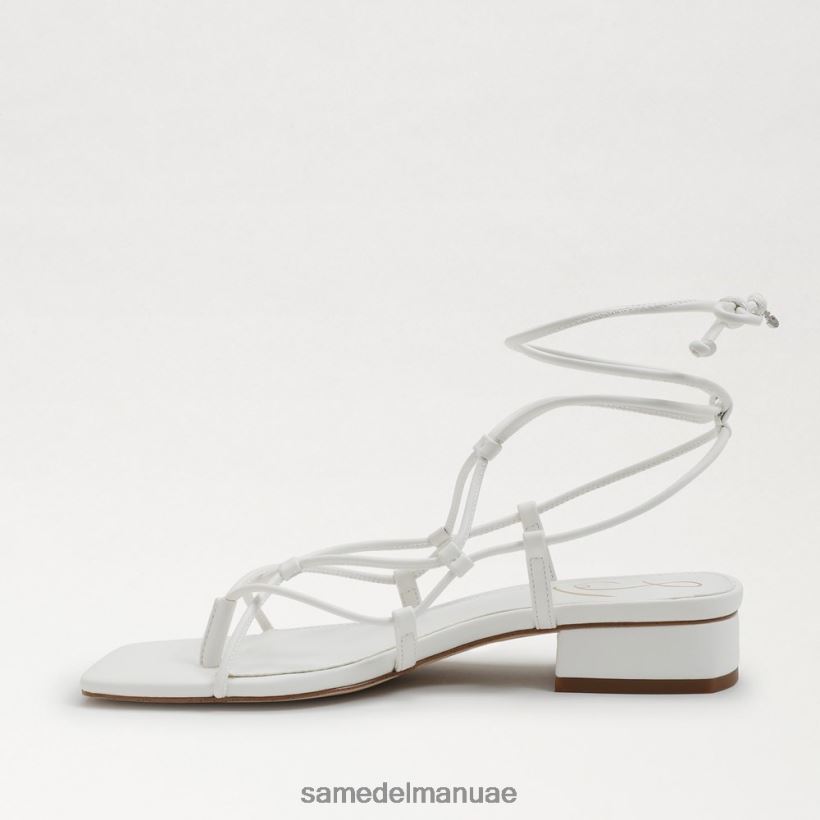 جلد أبيض مشرق أحذية Sam Edelman نحيف صندل دافي 246L6T422