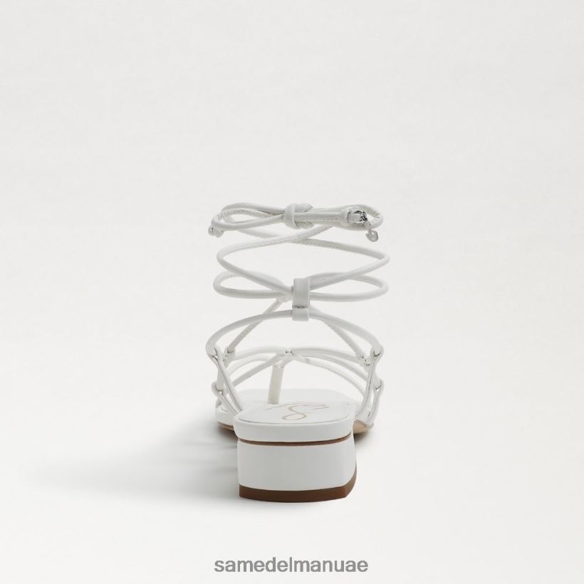 جلد أبيض مشرق أحذية Sam Edelman نحيف صندل دافي 246L6T422