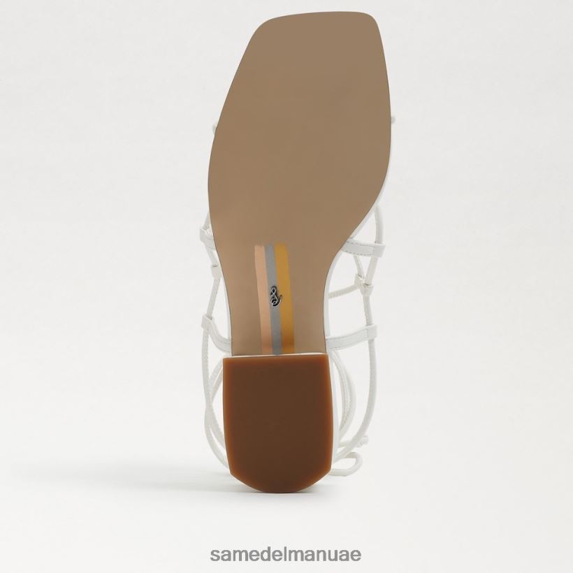 جلد أبيض مشرق أحذية Sam Edelman نحيف صندل دافي 246L6T422